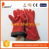 红色牛二层电焊皮手套