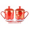 寿诞寿辰祝寿礼品陶瓷中国红寿杯定制厂家