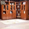 实木书柜 胡桃木书房家具中式书架带门9803 胡桃木组合书柜