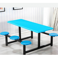 新疆厂家直销全新餐桌不锈钢餐桌连体餐桌椅