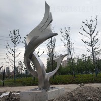 阜阳不锈钢鸟雕塑 城市景观抽象动物雕塑定制