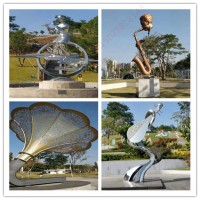 荆州公园音乐主题大喇叭雕塑 不锈钢乐器定制工厂