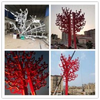 荆州开发区景观不锈钢树雕塑 烤漆雕塑厂家安装
