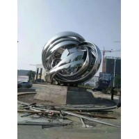 六安不锈钢广场工程 不规则缠绕球雕塑定制