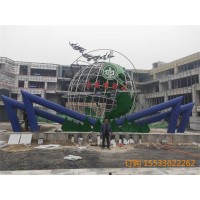 大型广场不锈钢地球仪造型雕塑摆件