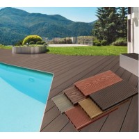 青岛室外塑木地板供应 阳台露台庭院户外塑木地板材料