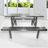 出厂价批发 连体不锈钢餐桌 厚实坚固不易受潮生锈
