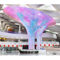 科技风 襄阳科技馆艺术装置 灯光亚克力雕塑生命树